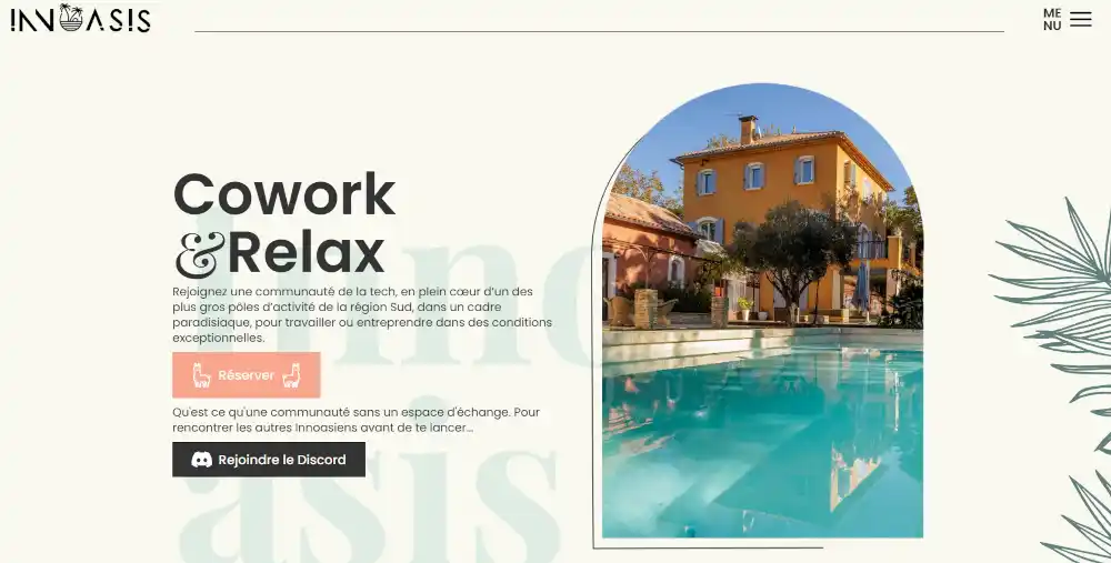 Image du projet Innoasis - Développement d'un site (Webflow) et d'une application web de réservation sur calendrier automatisée...